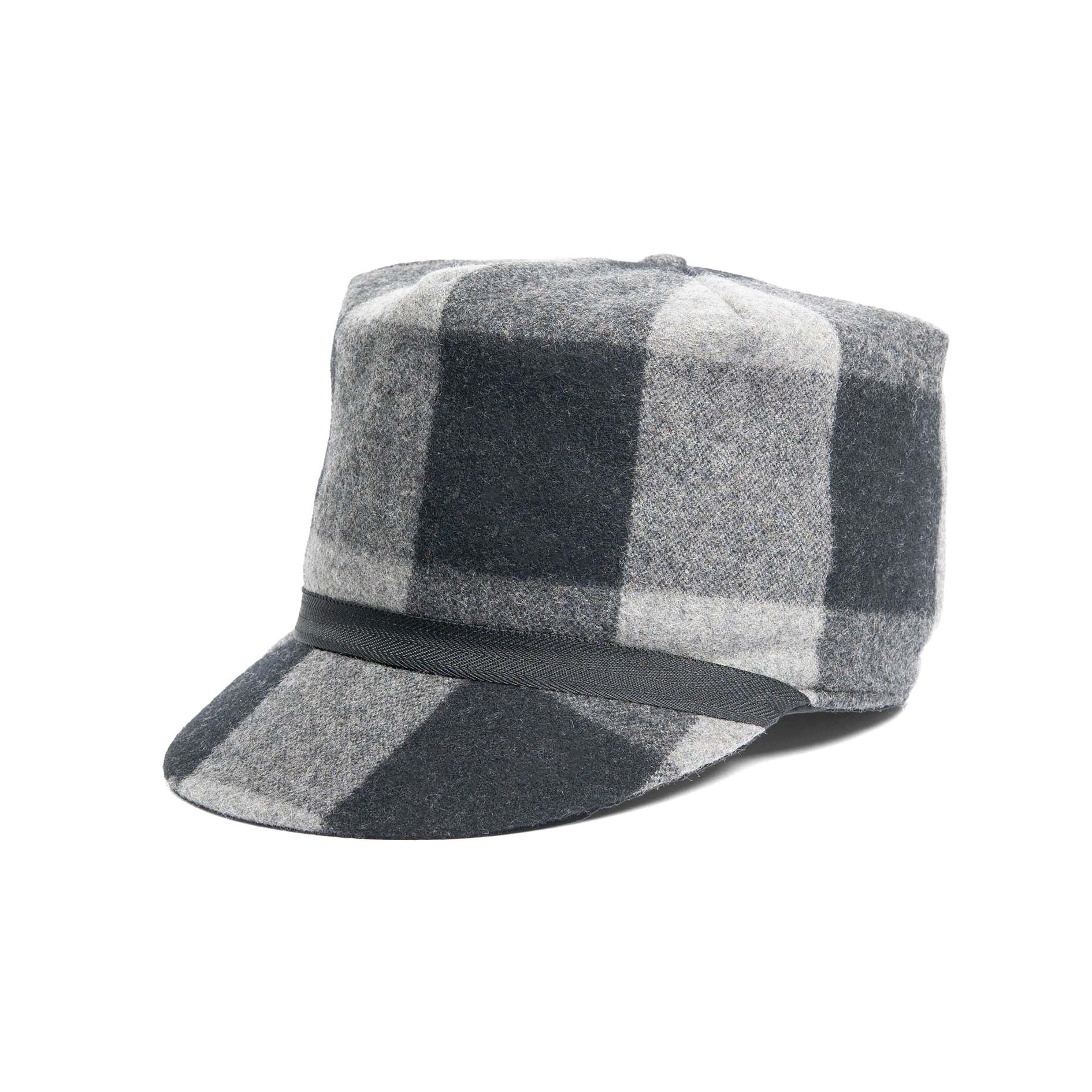Wool Blend Charcoal Plaid Stockman with Quilted Lining – Crown Cap
