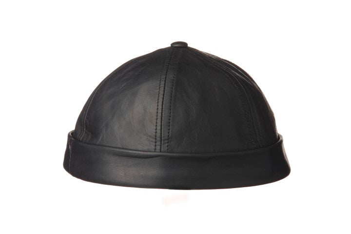 Leather beanie cap on sale