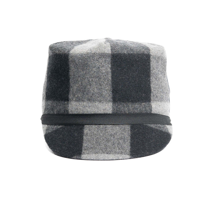 Wool Blend Charcoal Plaid Stockman with Quilted Lining