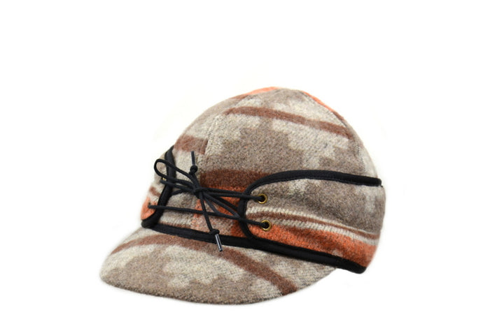 Ladies Navajo Wool Blend Railroad Hat with Ponytail Hole