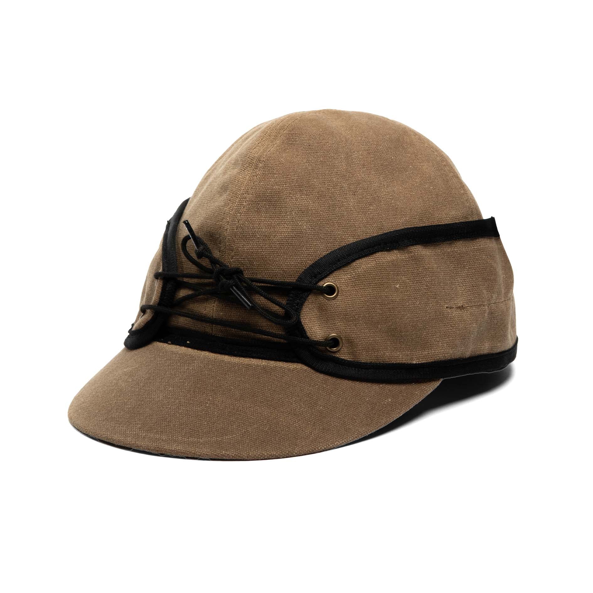 帽子 RAILROAD CAP - NATURAL Waxed Cotton Canvas Railroad Hat – Crown Cap