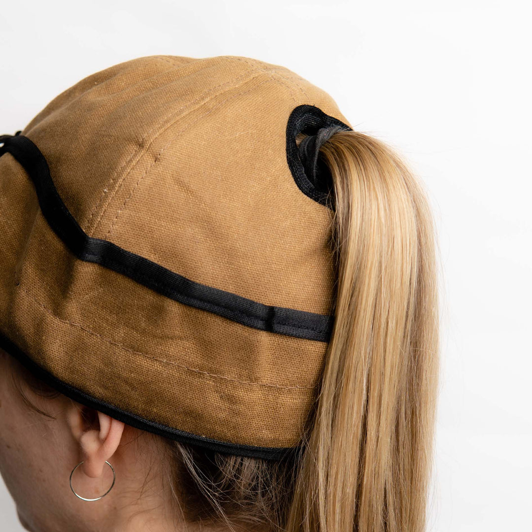 Ladies Fit Waxed Cotton Canvas Railroad with Ponytail Hole