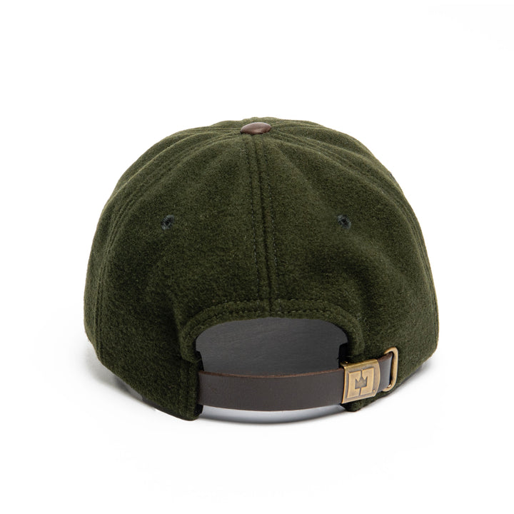 Melton Adjustable Ballcap with Leather Visor