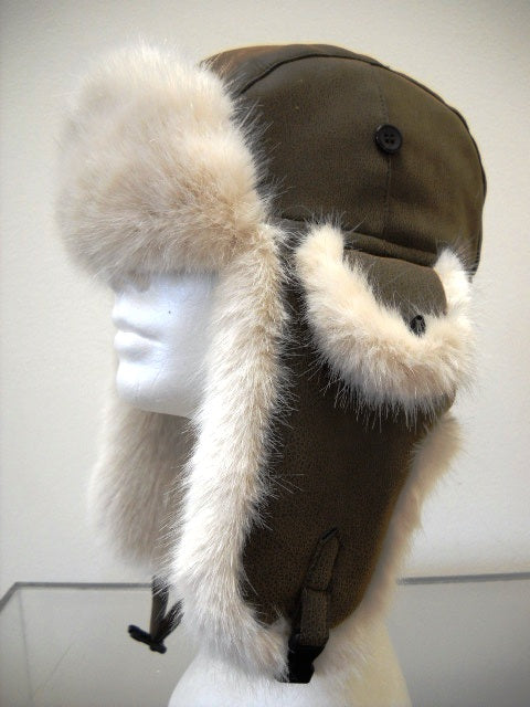 Faux Leather Aviator with Faux Fur Trim