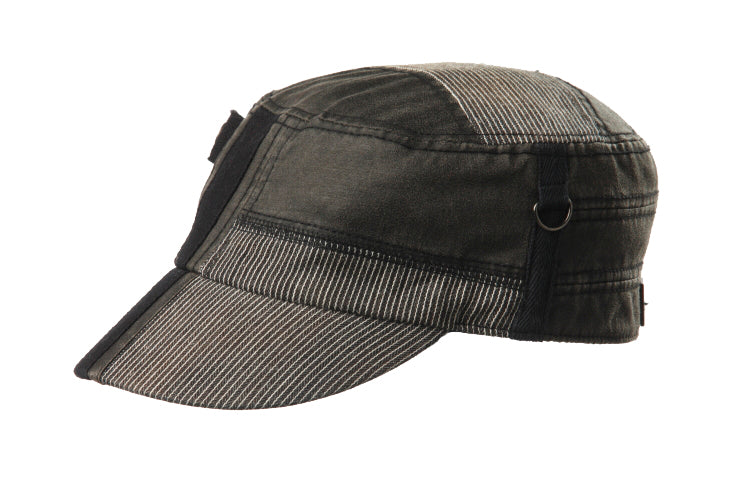 Engineer Stripe/Wax Cotton Accent Army Cap – Crown Cap
