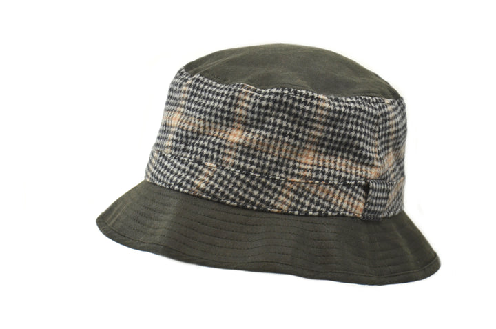 Waxed Cotton Plaid Bucket Hat