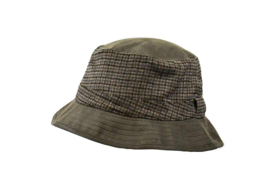 Waxed Cotton Plaid Bucket Hat