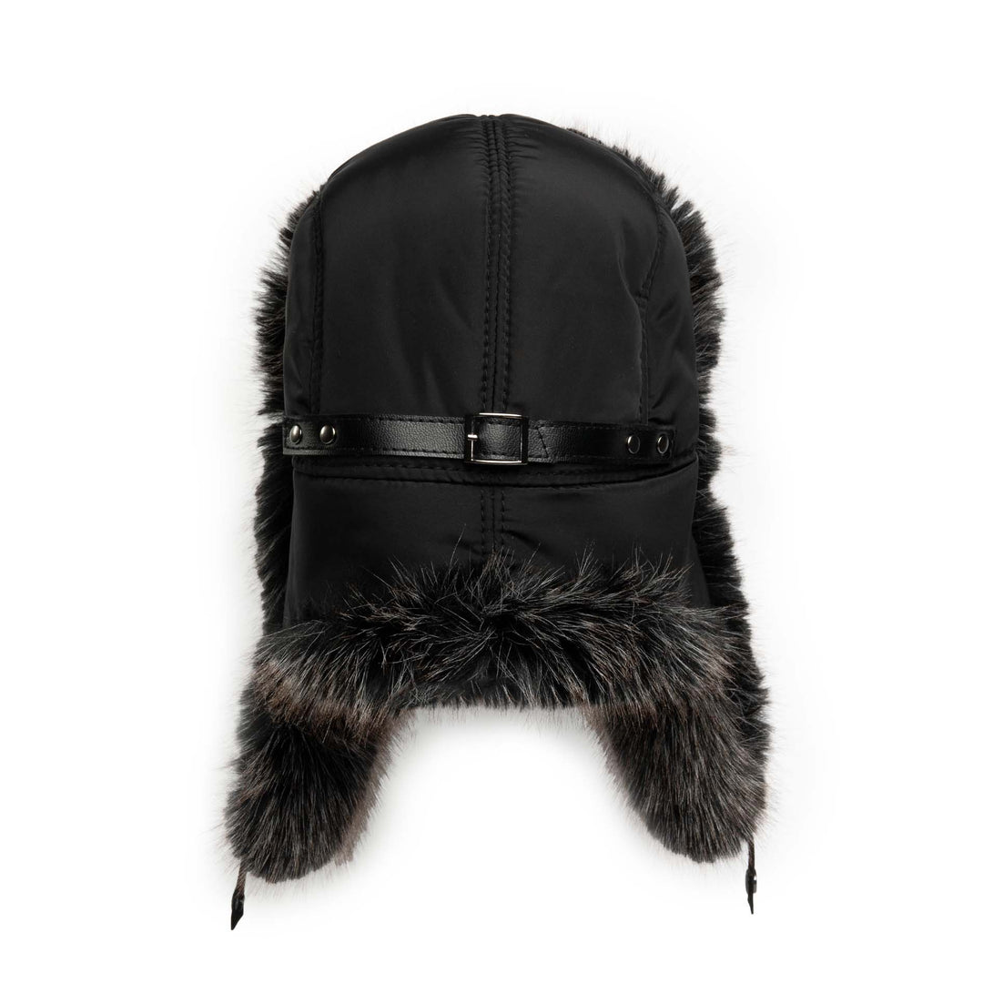 Faux Fur Aviator with Faux Leather Closure