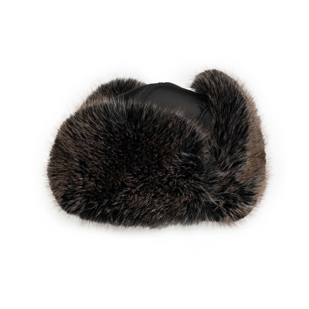 Faux Fur Aviator with Faux Leather Closure