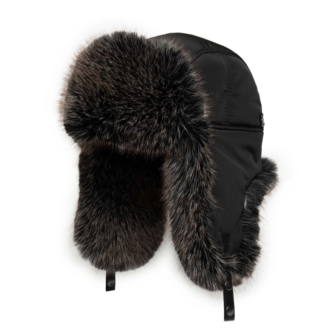 Faux Fur Aviator with Faux Leather Closure