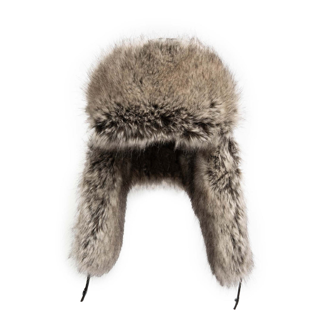 Faux Fur Aviator with Faux Leather Closure
