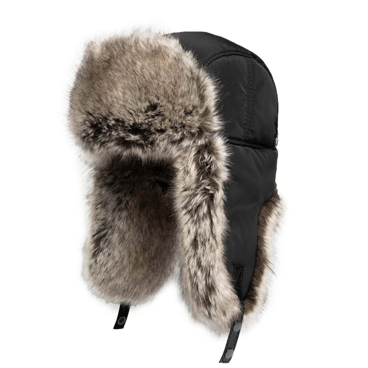 Faux Fur Aviator with Faux Leather Closure