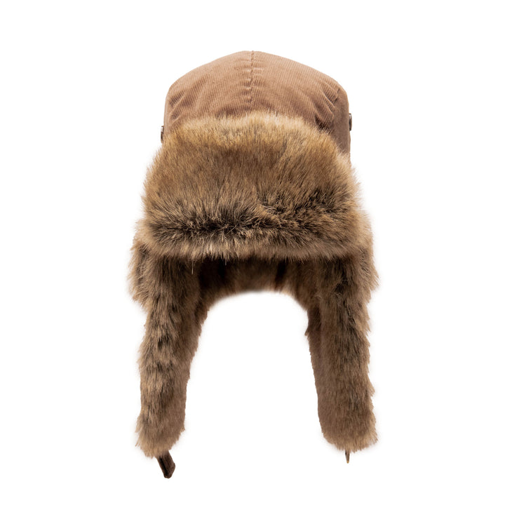 Faux Fur Aviator with Fine Wale Cotton Corduroy Cover