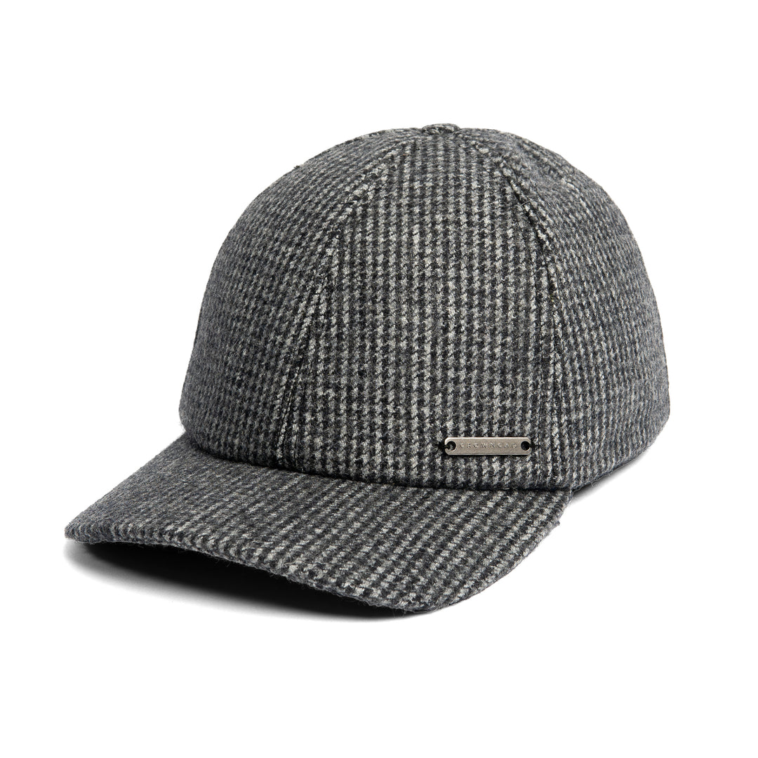 Houndstooth Winter Ballcap with Drop-Down Earflaps