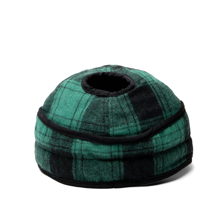 Wool Blend Plaid Railroad with Ponytail Hole