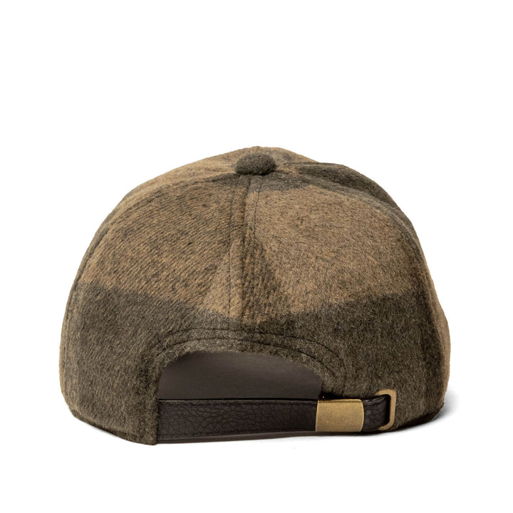 Wool Blend Brushed Plaid Adjustable Ballcap