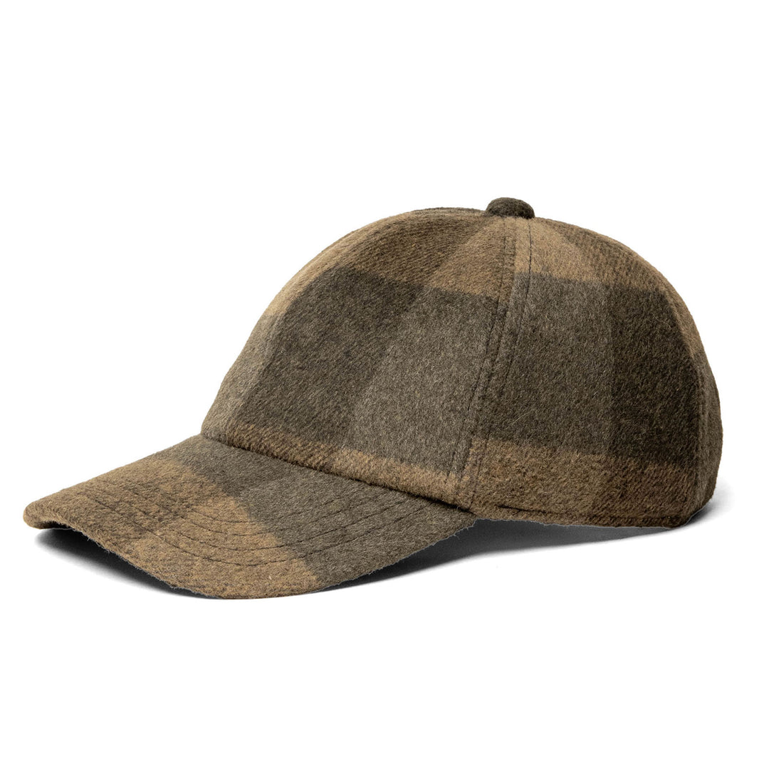 Wool Blend Brushed Plaid Adjustable Ballcap