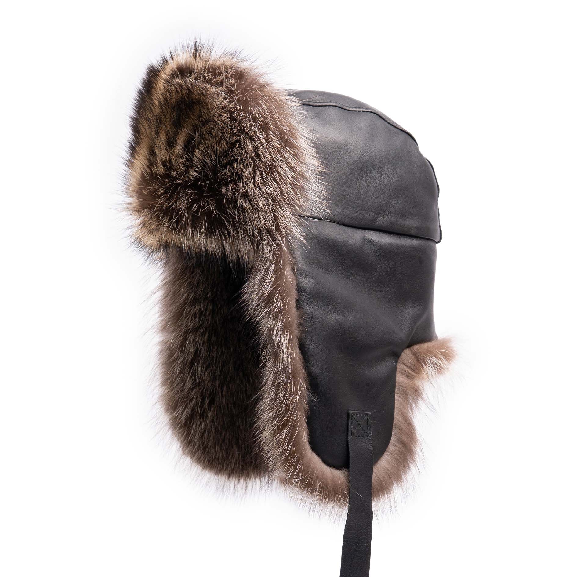 Raccoon Aviator with Leather – Crown Cap