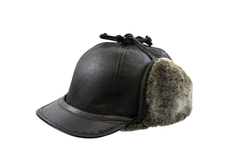 “The Drake” Peaked Shearling Hat