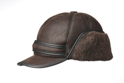 'Renfrew' Double-faced Shearling Hat w/Visor