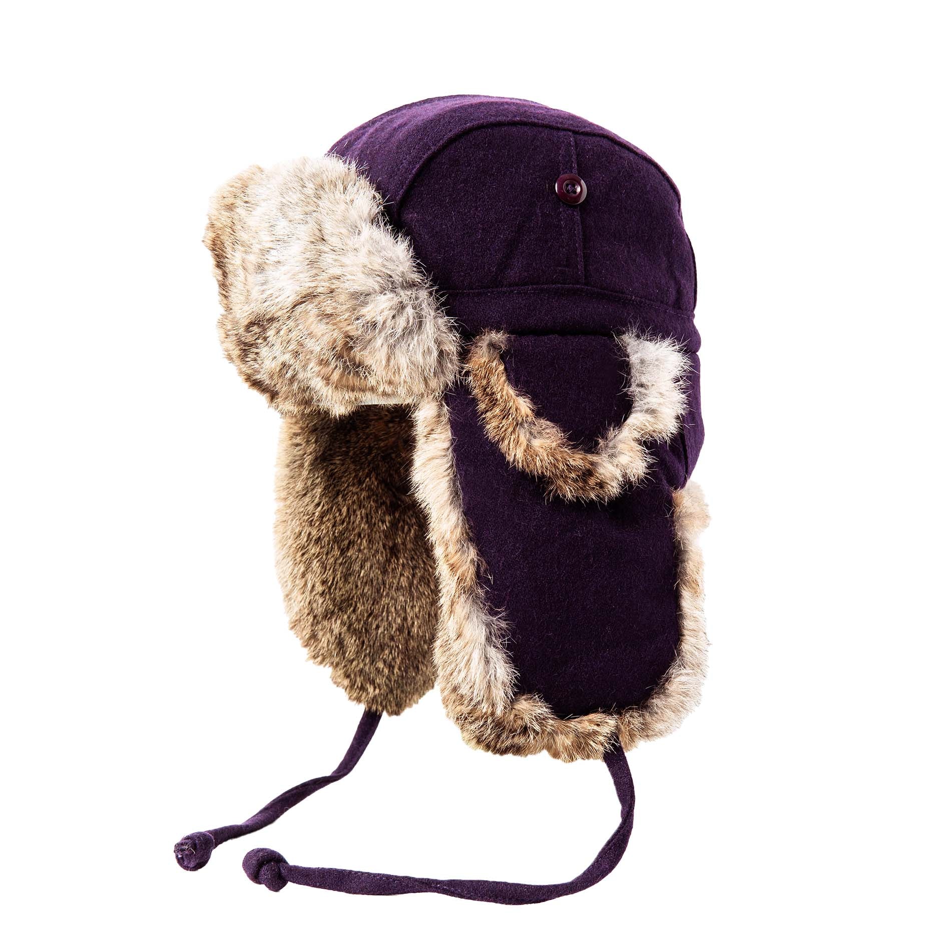 Wool Blend Aviator with Rabbit Trim – Crown Cap