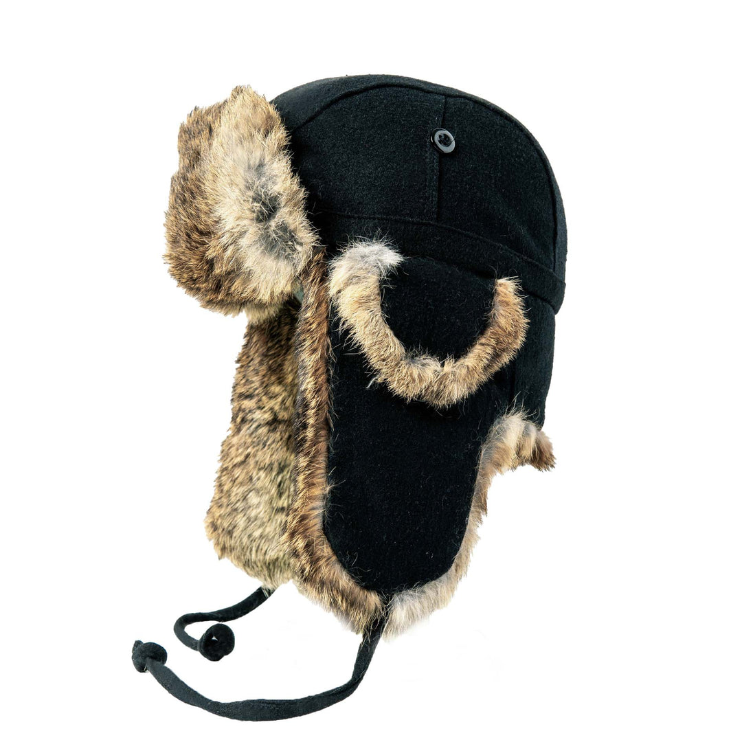 Wool Blend Aviator with Rabbit Trim – Crown Cap