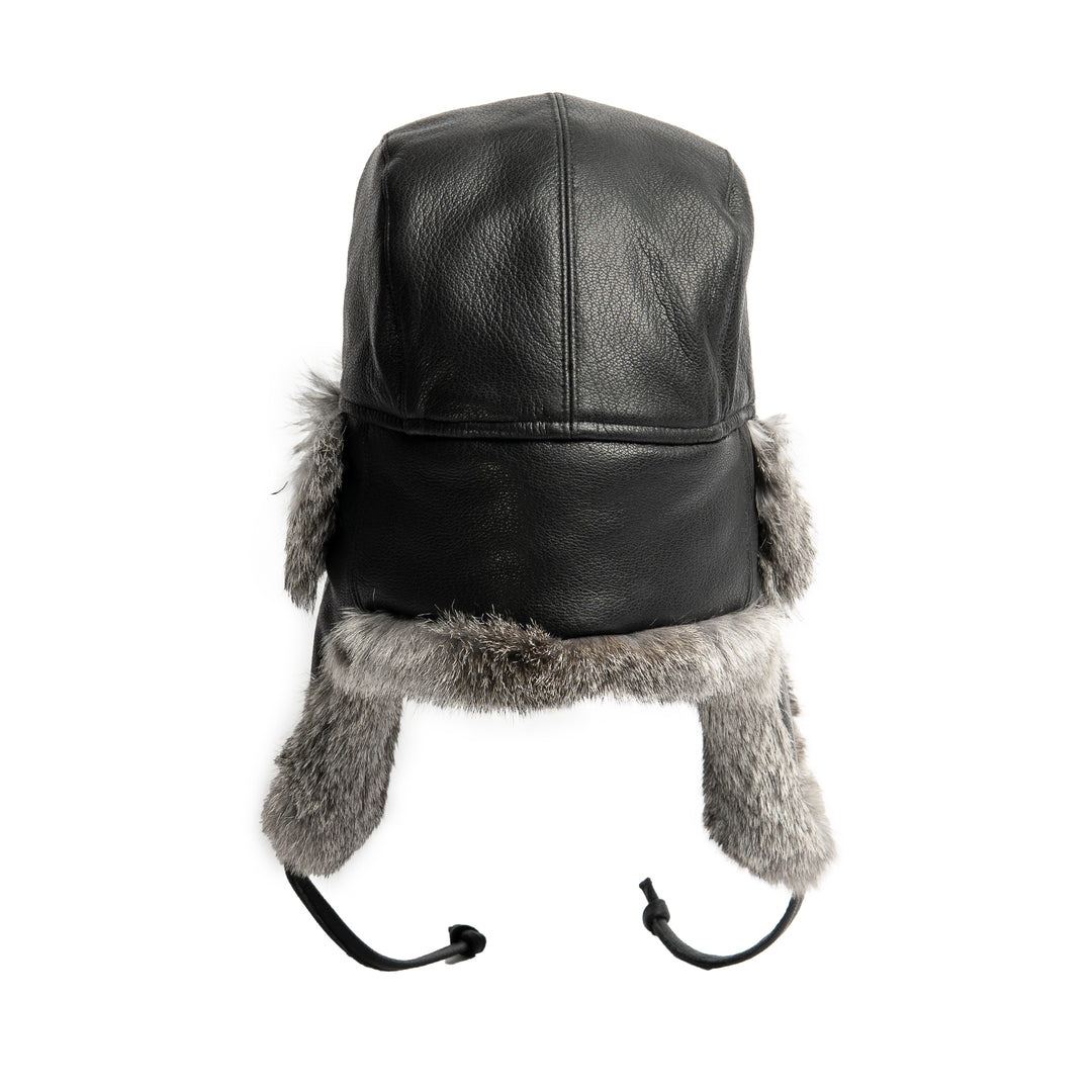 Sheepskin Leather Aviator with Rabbit Trim