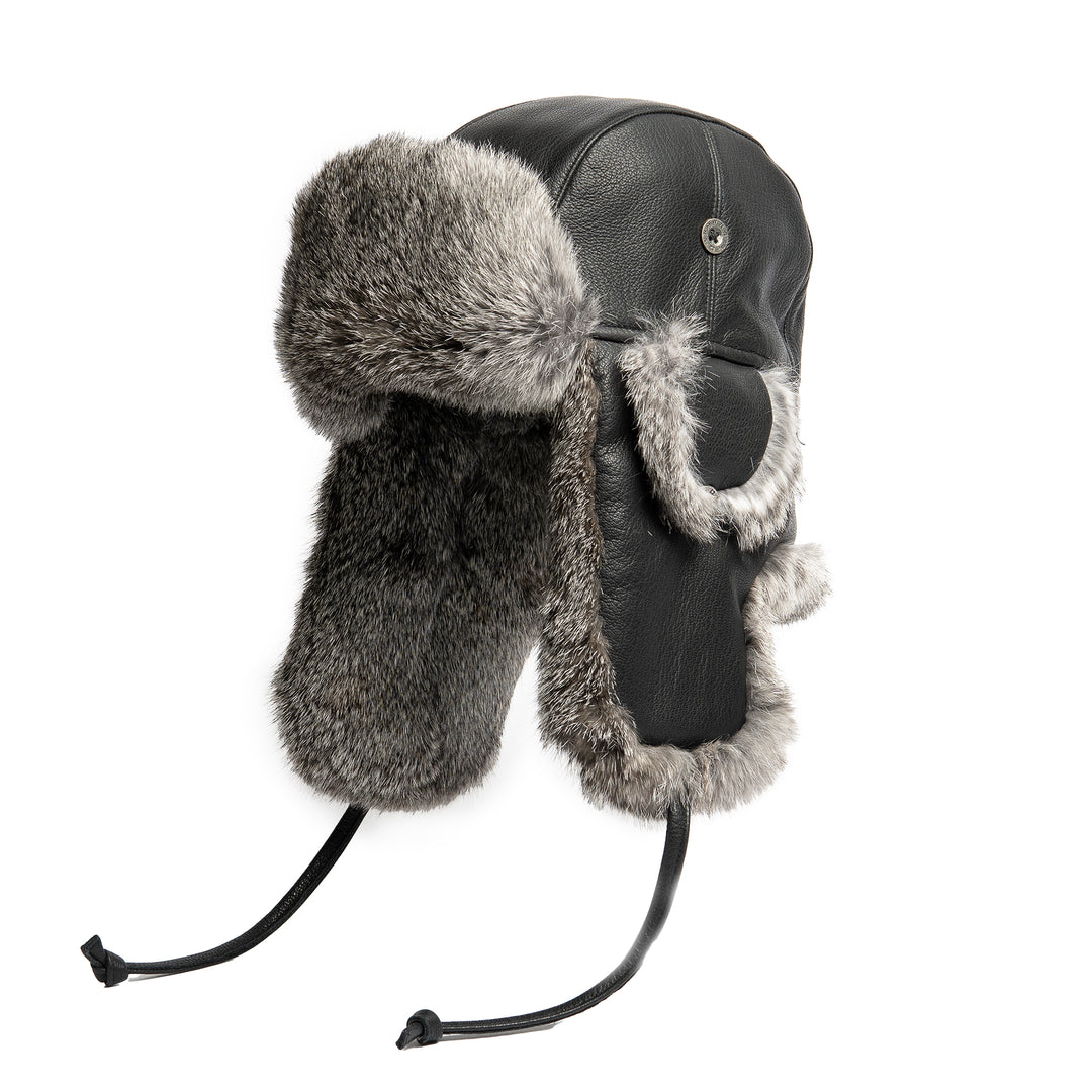Sheepskin Leather Aviator with Rabbit Trim