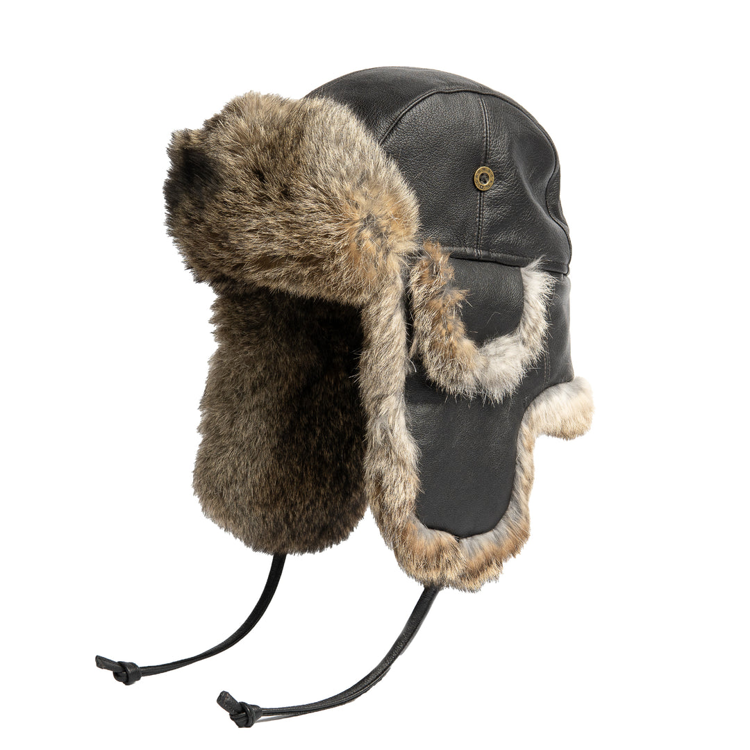 Sheepskin Leather Aviator with Rabbit Trim