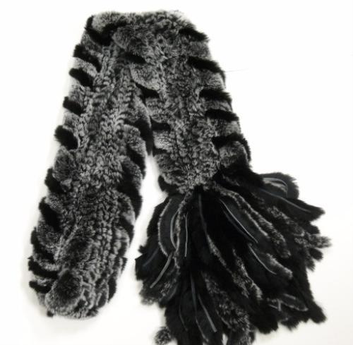 Knit Rex Rabbit Scarf with Fringe