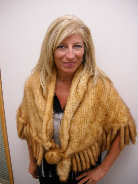 Mink Wrap with Fringe