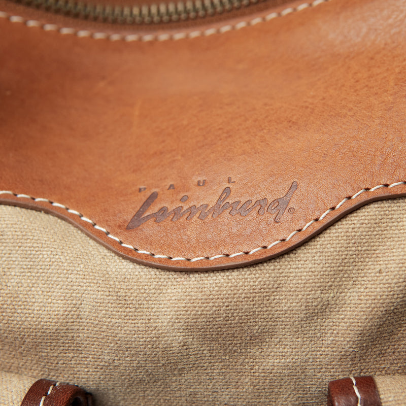 Italian Leather Waxed Cotton Canvas Briefcase