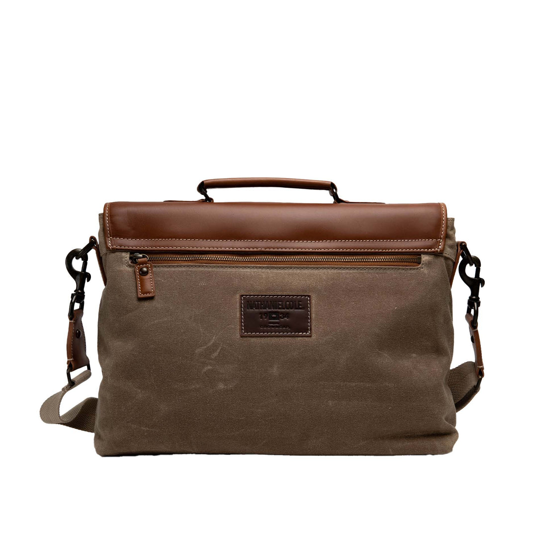 Leather & Waxed Cotton Canvas Messenger Bag