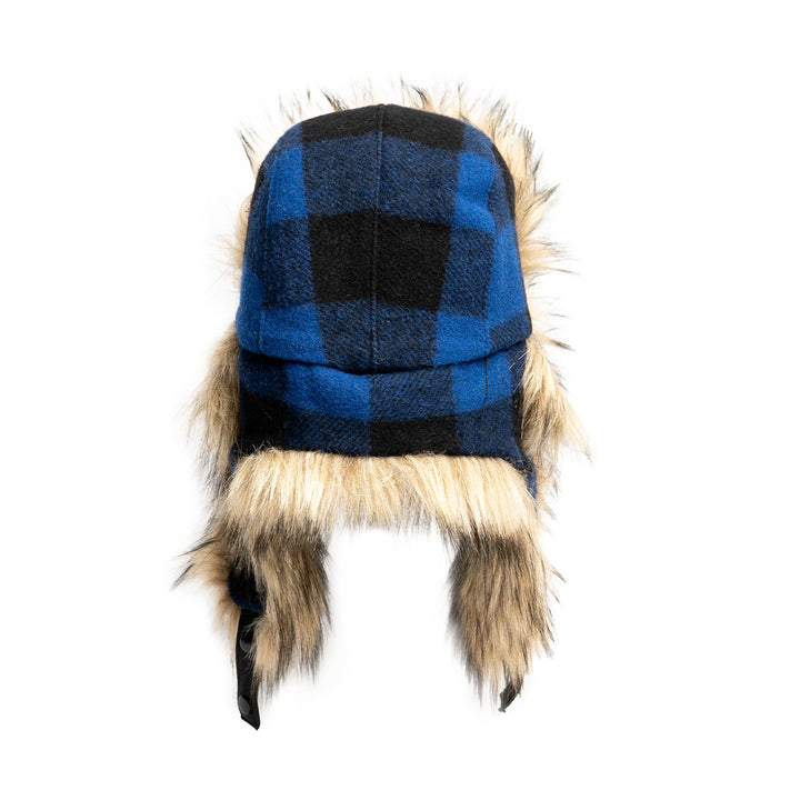 Web Exclusive-Buffalo Check Aviator with Faux Coyote Trim