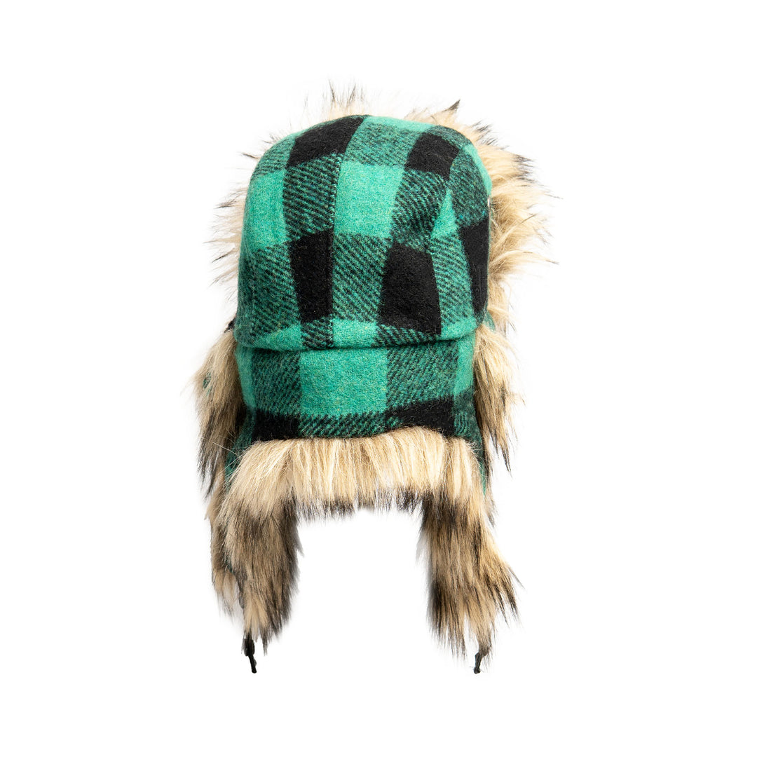 Web Exclusive-Buffalo Check Aviator with Faux Coyote Trim