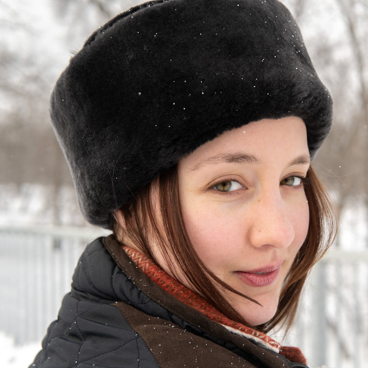 Mouton Shearling Pillbox Hat