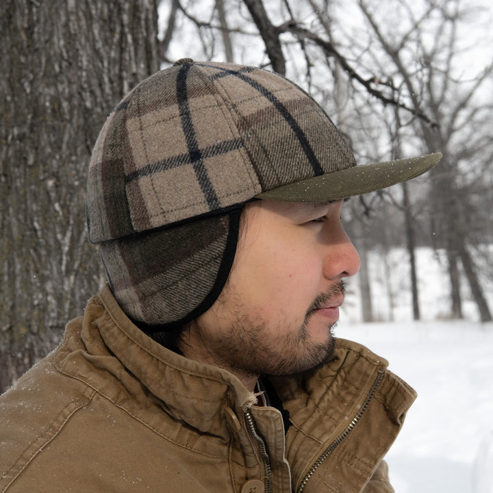 Woodland Plaid Ballcap with Dropdown Earband