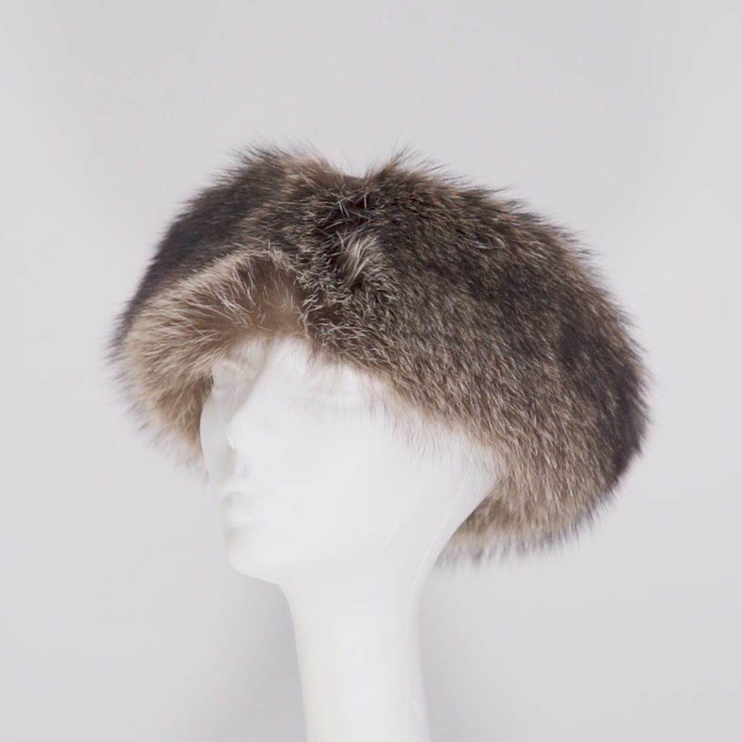 Natural Raccoon Fur Cloche