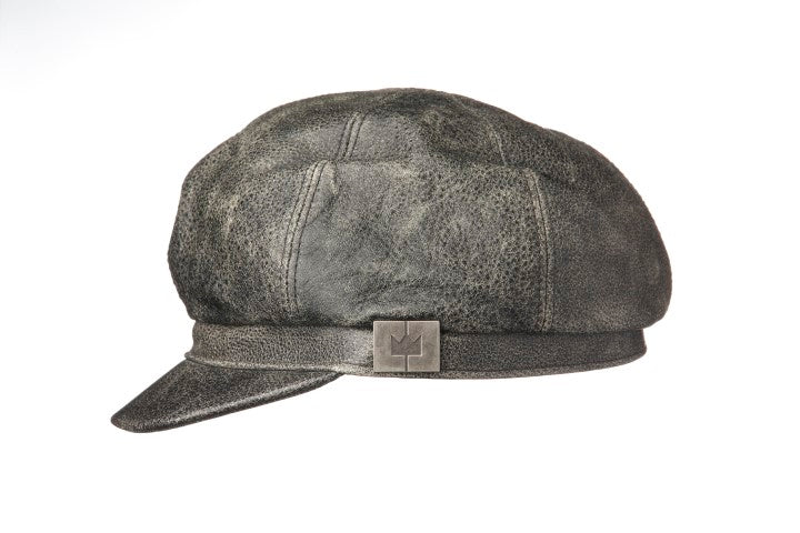 Vintage Leather Newsboy Cap