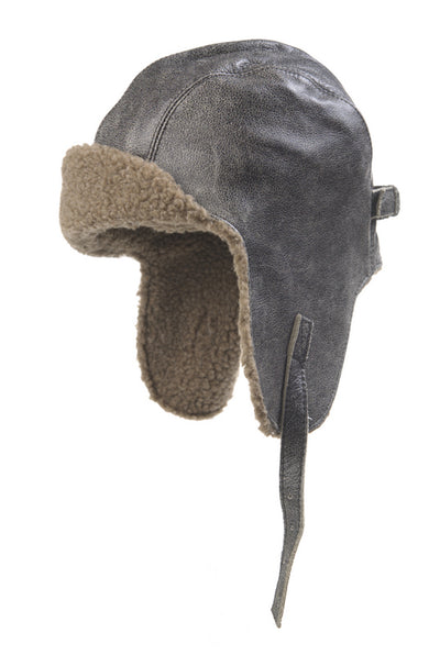 Vintage Leather Aviator with Sherpa Trim