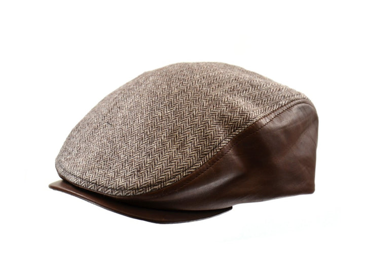 Herringbone Ivy Cap with Leather Visor