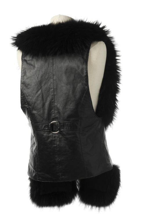 Raccoon and Lambskin Leather Vest