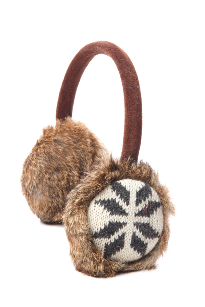 Rabbit Earmuffs with Snowflake Pattern