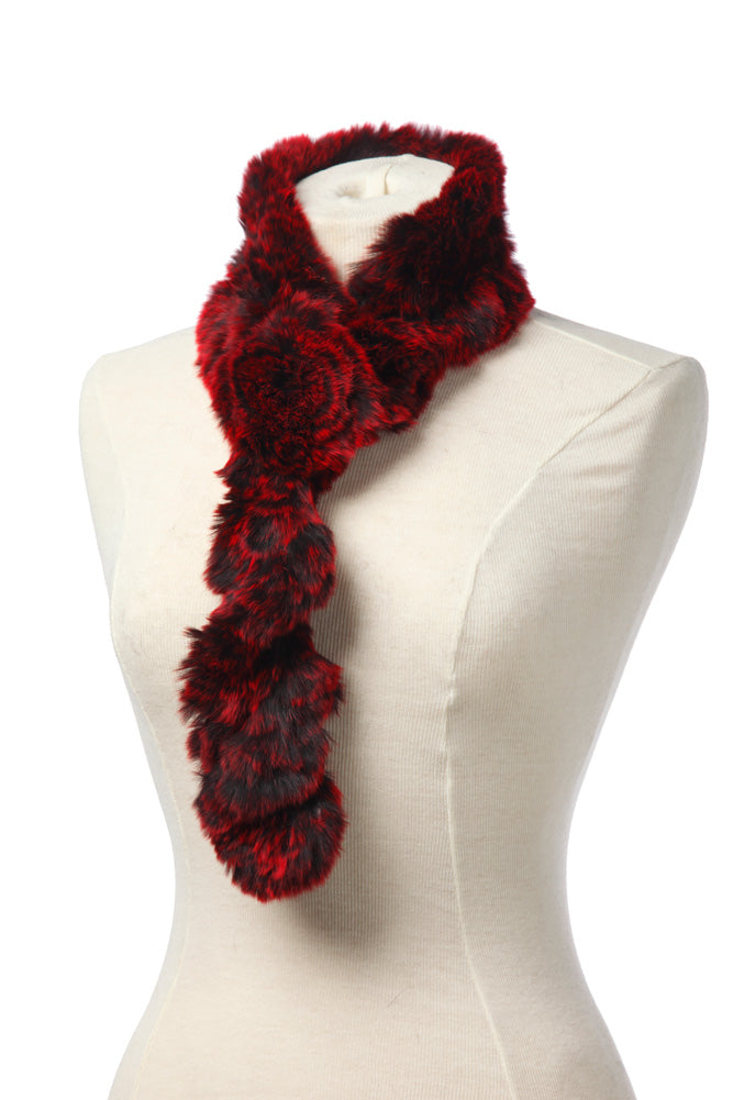 Knit Rex Rabbit Scarf with Flower – Crown Cap