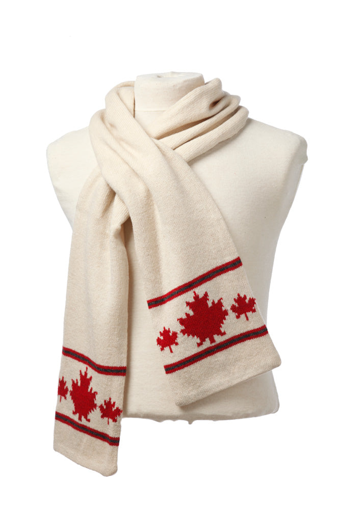 Knit Scarf with Fleece Lining - Canadiana Series