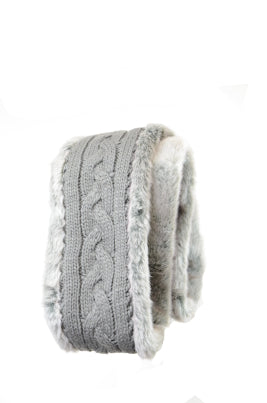 Cable Eyelet with Faux Fur Infinity Scarf