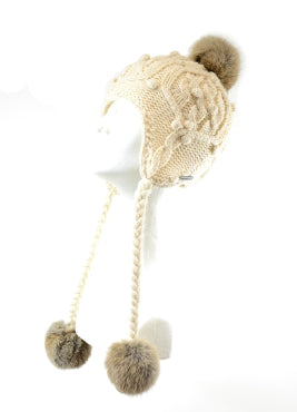 Chunky Wool Blend Knit Earflap Cap