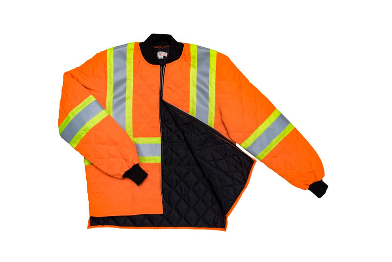 Hi-Vis Quilted Freezer Jacket with Reflective Tape