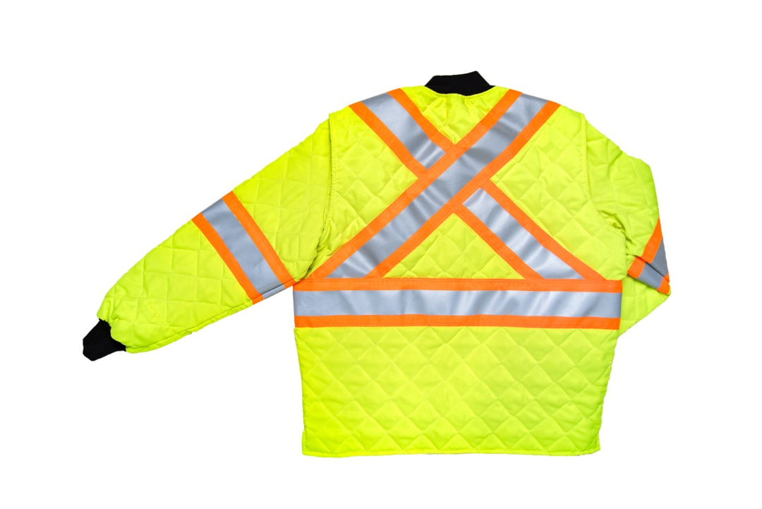 Hi-Vis Quilted Freezer Jacket with Reflective Tape