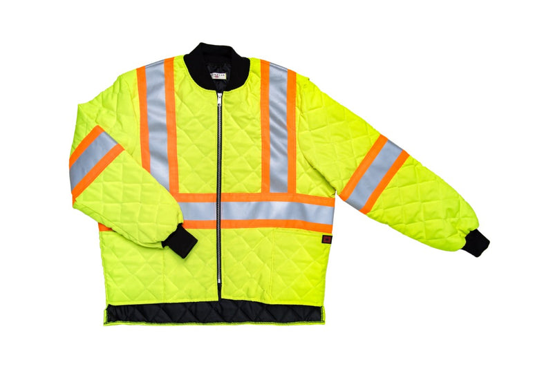 Hi-Vis Quilted Freezer Jacket with Reflective Tape